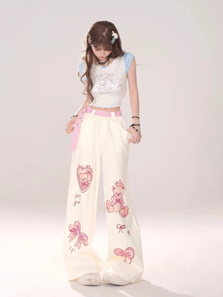 Cartoon Wide Leg Pants
