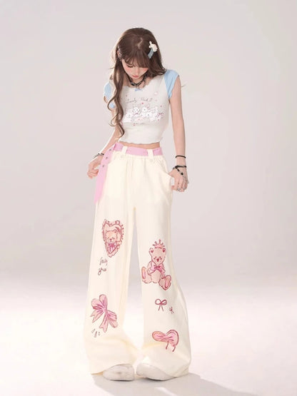 Cartoon Wide Leg Pants