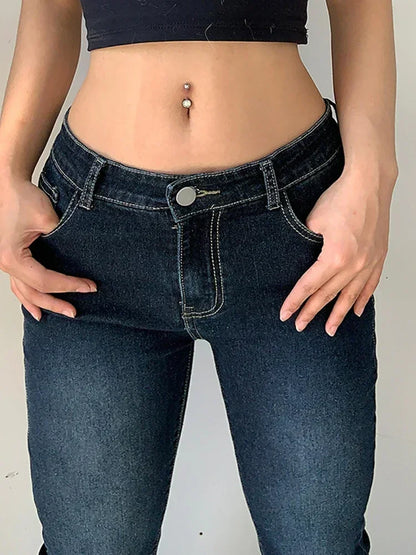Blue High Street Low Rise Jeans
