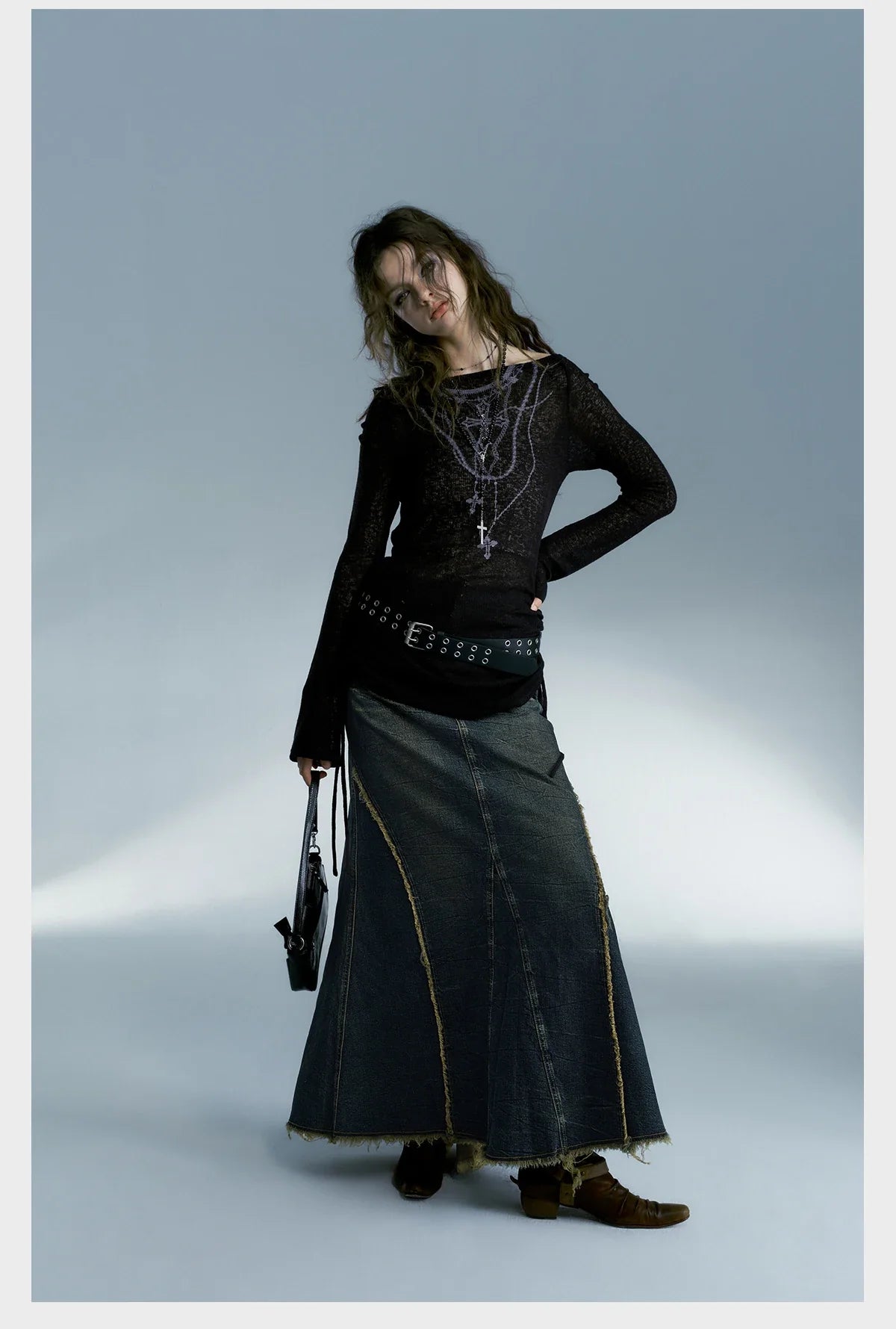Top de manga larga grunge