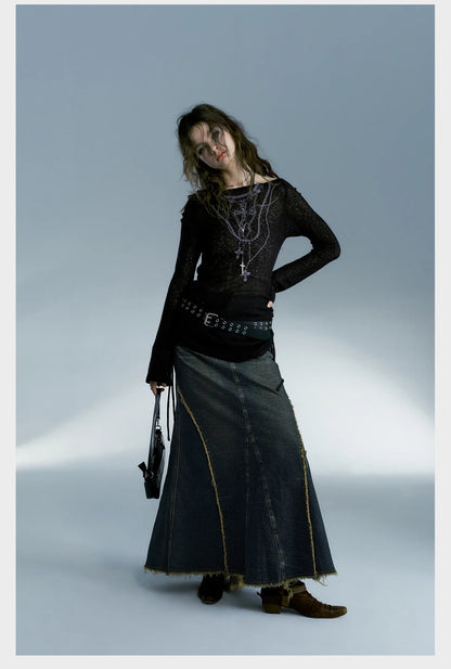 Top de manga larga grunge