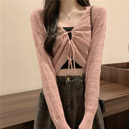 Chic Slim Solid Color Knitted Cardigan