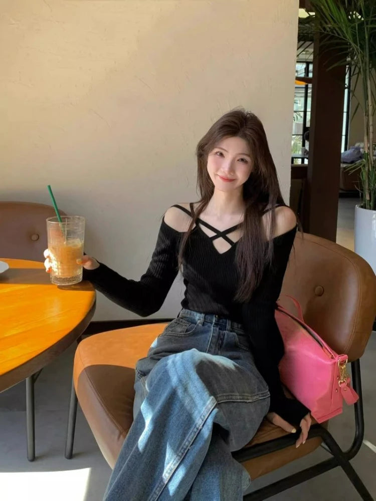 Sexy Grunge Hollow Out Knitted Top