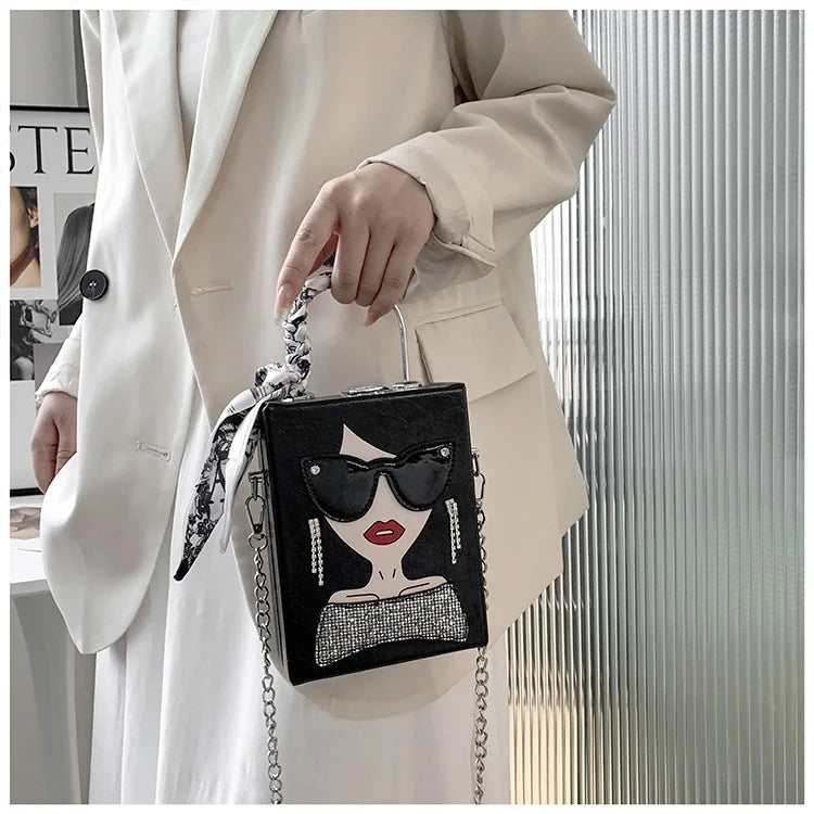 Glasses Beauty Girl Shoulder Bag
