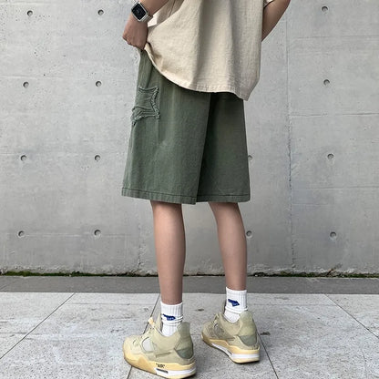 Vintage Star Loose High Waist Shorts
