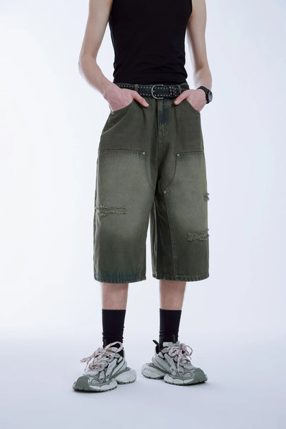 Ripped Wide Leg Carpenter Jeans