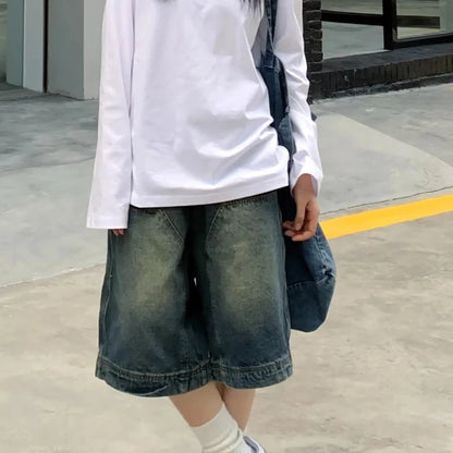 Vintage Washed Baggy Wide Leg Shorts