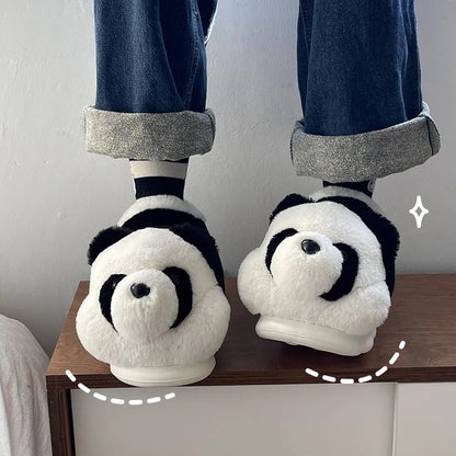 Cute Indoor Fluffy Panda Slippers