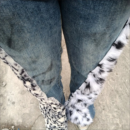 Vintage Leopard Star Print Flare Jeans