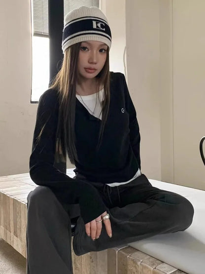 Stylish Korean O-Neck Long Sleeve T-Shirt