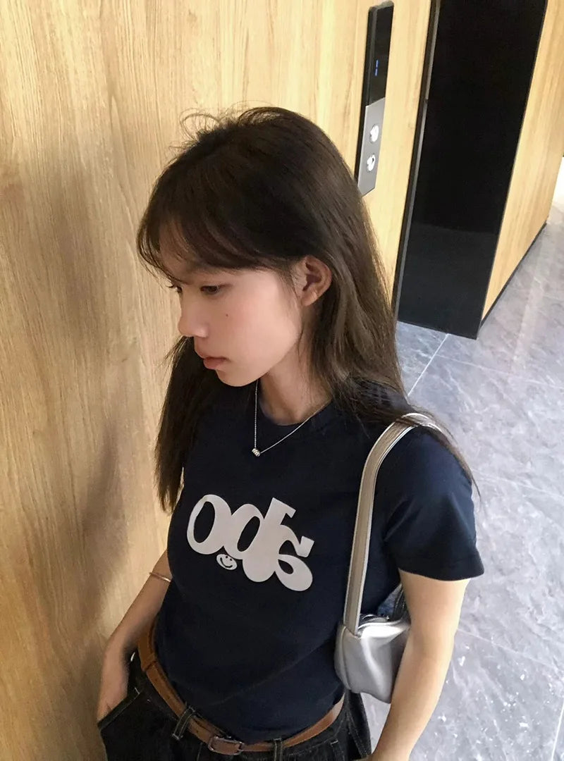 Indigo Korean Print Slim Fit Top