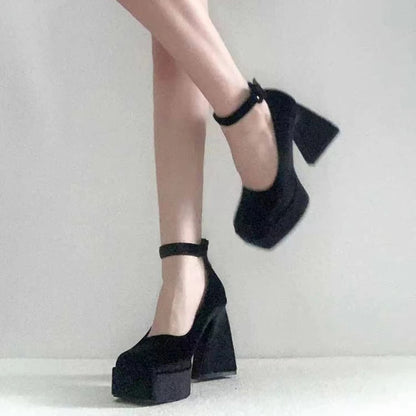 Velvet Platform High Heels