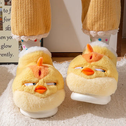 Angry Yellow Chicken Indoor Slippers