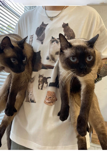 Y2k Cat Party T-shirt