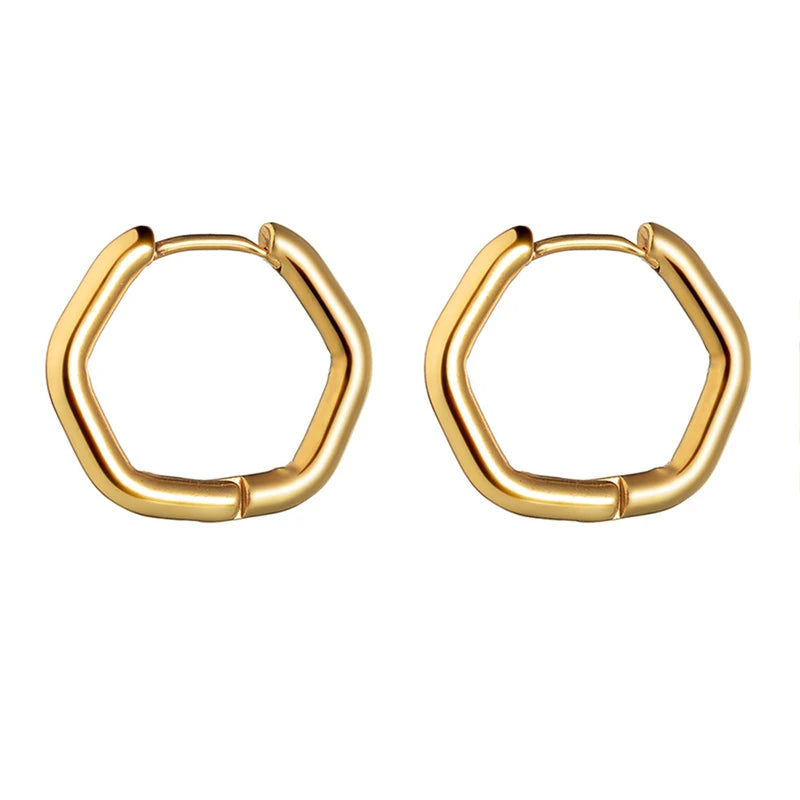 Round Oval & Heart Stainless Earrings