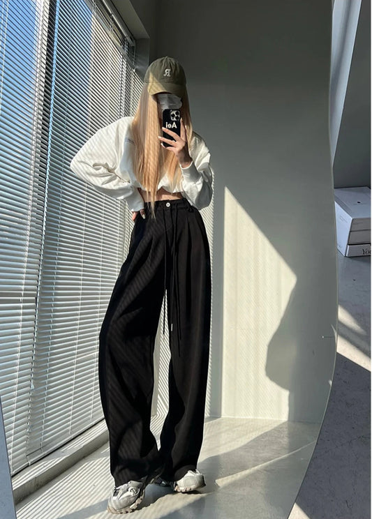 Stylish High Waist Solid Color Pants