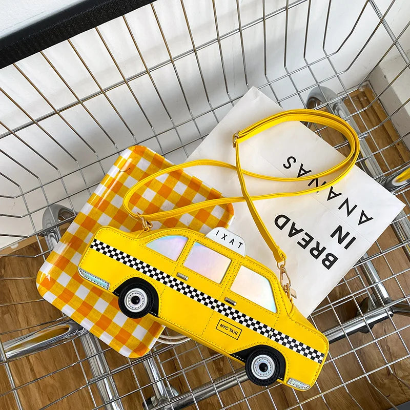 Fake Yellow Taxi Leather Bag