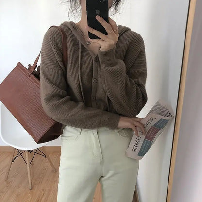 Soft Girl Knitted Hooded Sweater