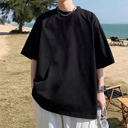 Camiseta de verano para hombre, de gran tamaño, con estampado de gato de dibujos animados, unisex, holgada, de algodón, ropa de diario, talla 8XL
