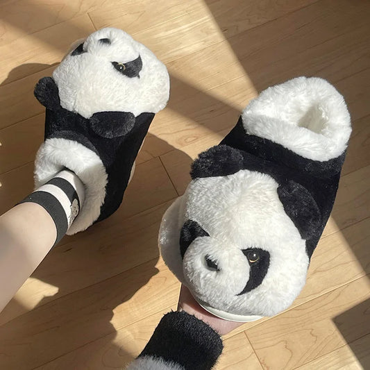 Cute Indoor Fluffy Panda Slippers