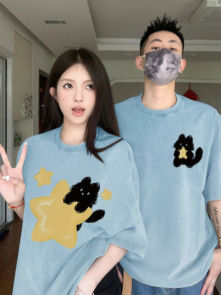 Yellow Star Cat T-shirt