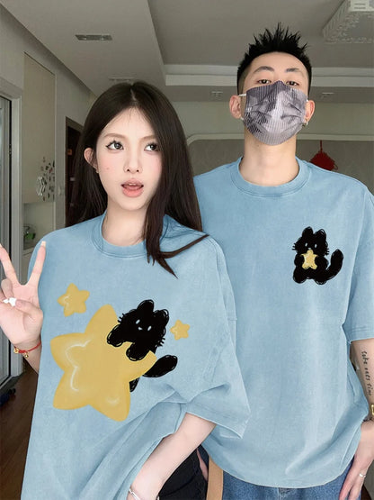 Yellow Star Cat T-shirt