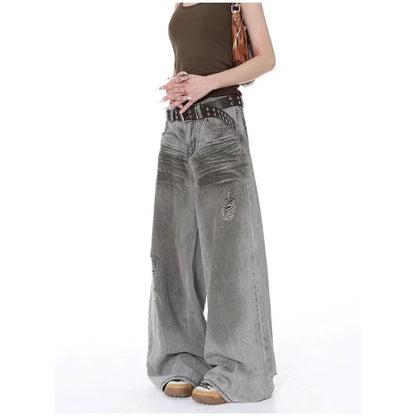 Vintage Grey Baggy Autumn Jeans