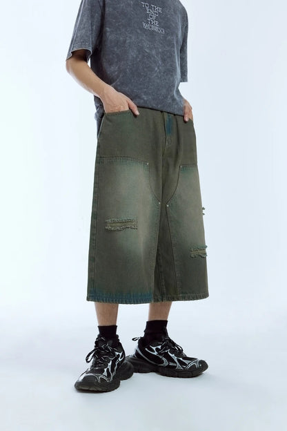Ripped Wide Leg Carpenter Jeans
