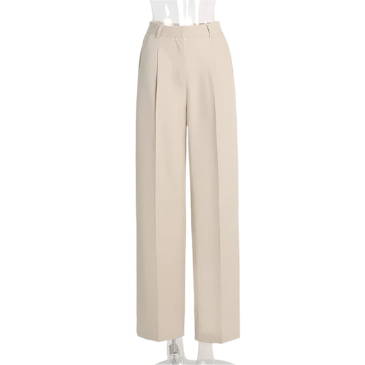 DGLUKE 2025 Nuevos Pantalones de Cintura Alta para Mujer, Pantalones Anchos de Moda para Mujer, Pantalones de Vestir Elegantes, Pantalones Rectos Negros, Ropa de Otoño