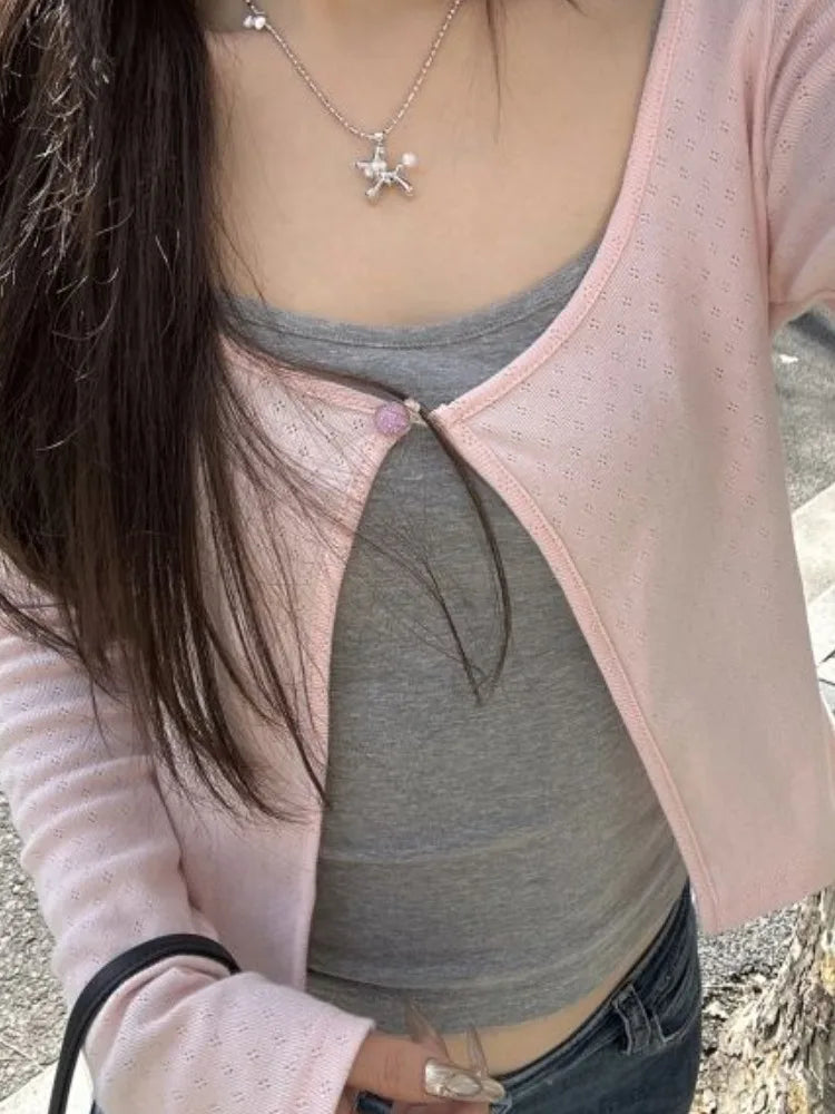 Fairy Button Crop Cardigan & Tank