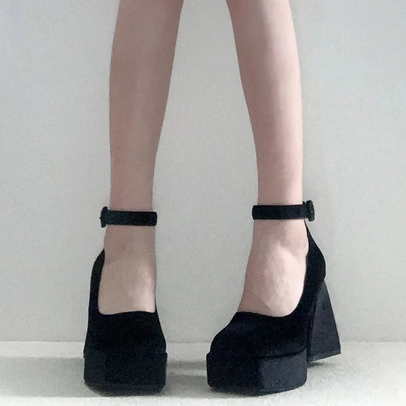 Velvet Platform High Heels
