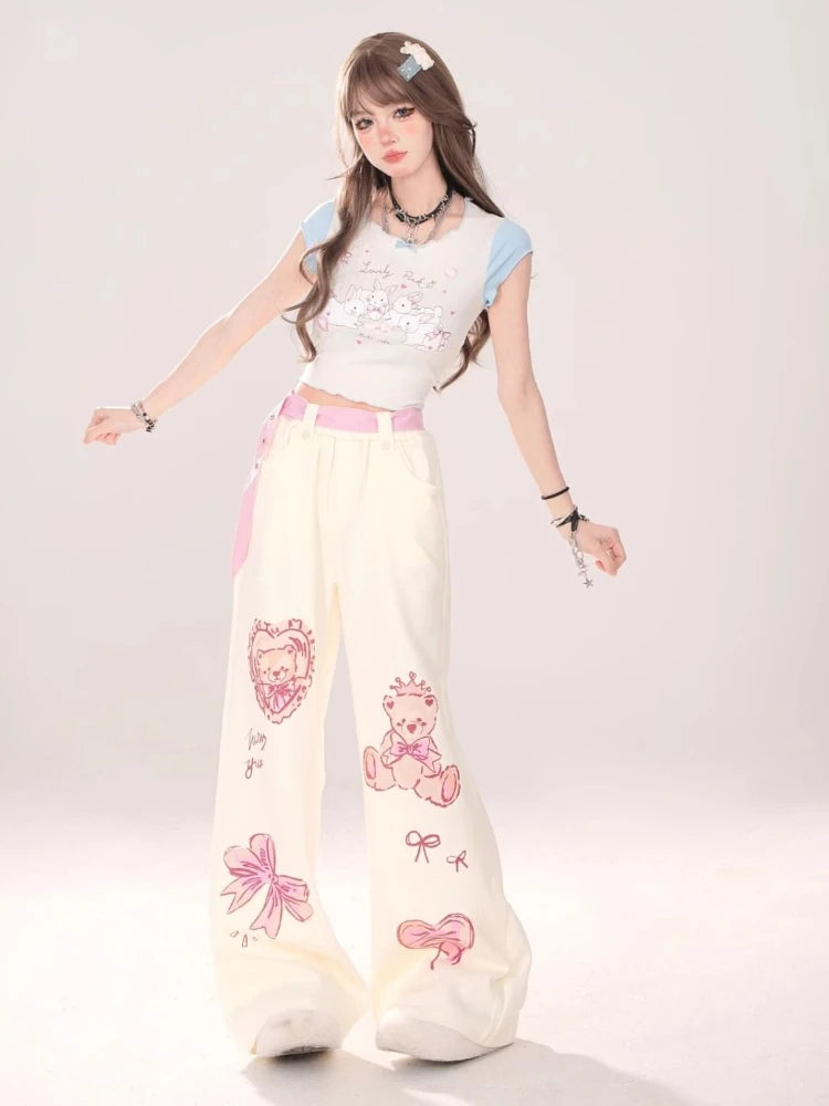 Cartoon Wide Leg Pants