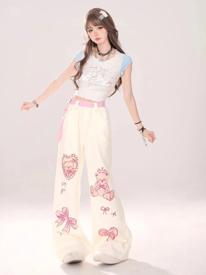 Cartoon Wide Leg Pants