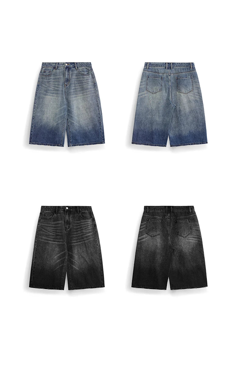 Blue Wide-leg Jorts