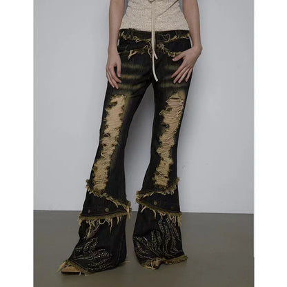 Grunge Women's High Waist Wide Leg Jeans