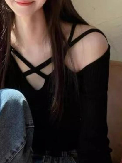 Sexy Grunge Hollow Out Knitted Top