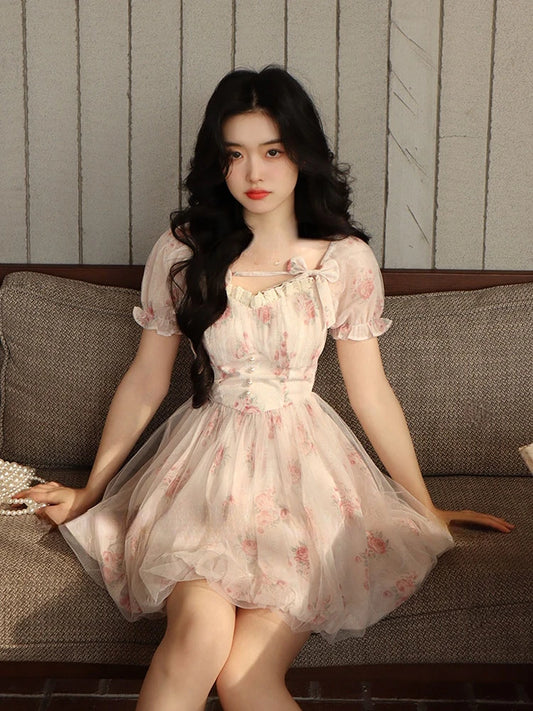 Y2K Mini Floral Dress