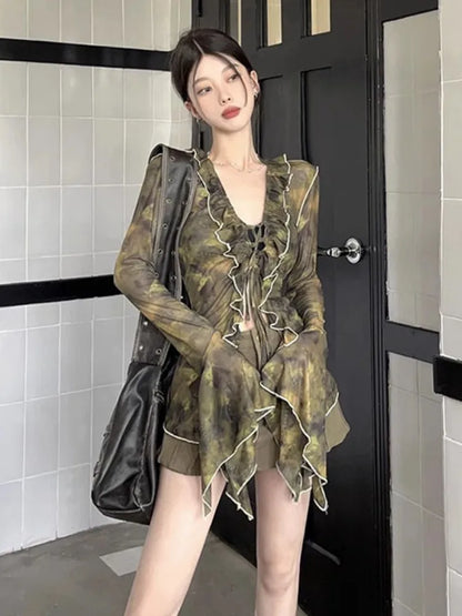 Vintage Punk Gauze Bandage Irregular T-Shirt