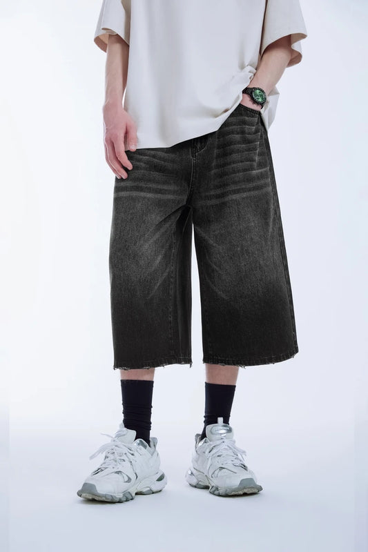 Blue Wide-leg Jorts