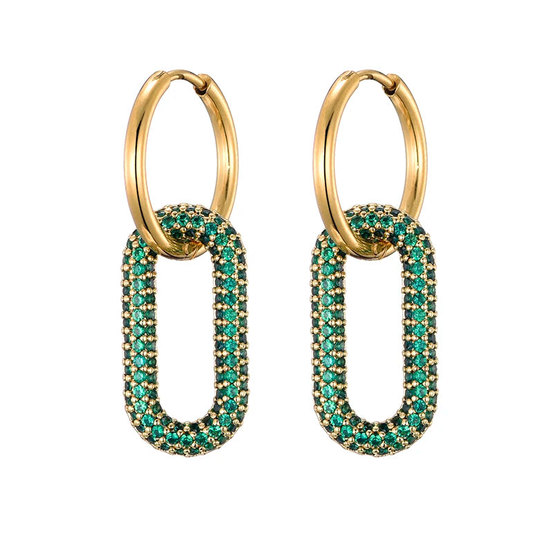 Steel Ear Buckle Oval Earrings