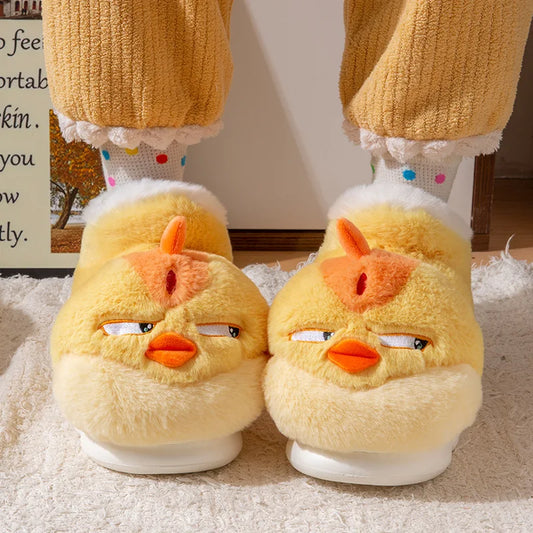 Angry Yellow Chicken Indoor Slippers